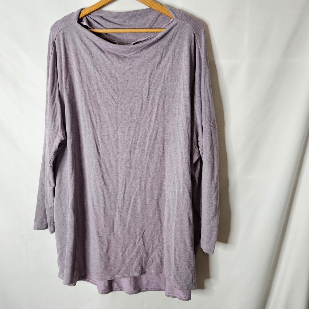 Bryn Walker Purple Bateau Neckline Long Sleeve Tunic sz L